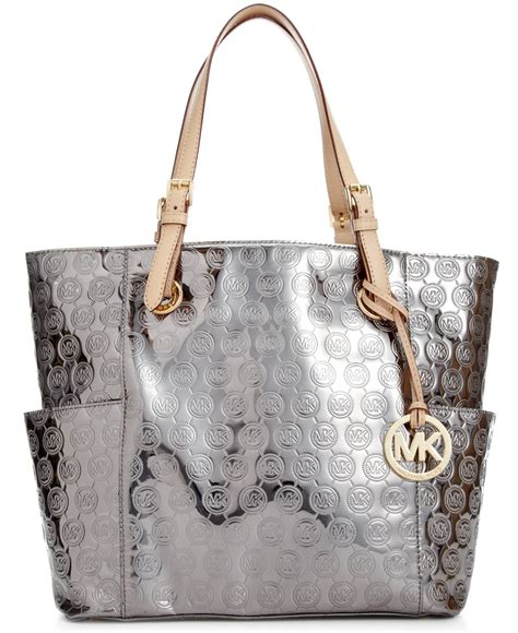 michael kors metallic leather purse|Michael Kors purse with pockets.